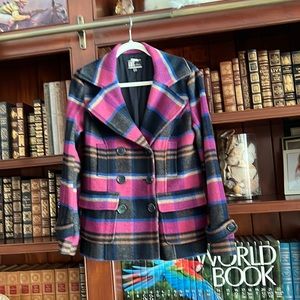 Wool blend double breasted peacoat. Size S